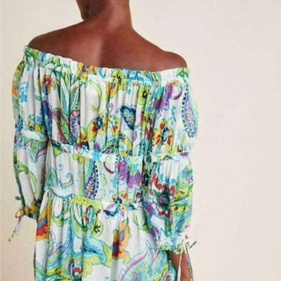 Anthropologie Off Shoulder Blouse Flora SZ Small - Picture 2 of 8